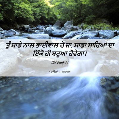 Picture 06 - ਕਹਾਉਤਾਂ 1:14 PANIRV - ਤੂੰ ਸਾਡੇ ਨਾਲ - Bible Verse Picture