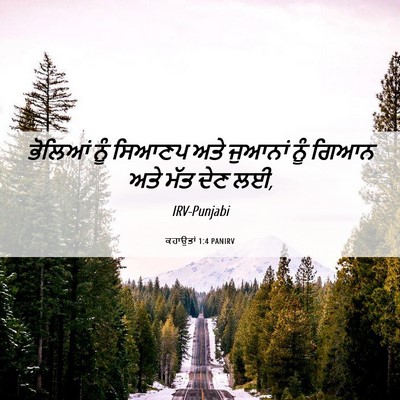 Picture 06 - ਕਹਾਉਤਾਂ 1:4 PANIRV - ਭੋਲਿਆਂ ਨੂੰ ਸਿਆਣਪ - Bible Verse Picture