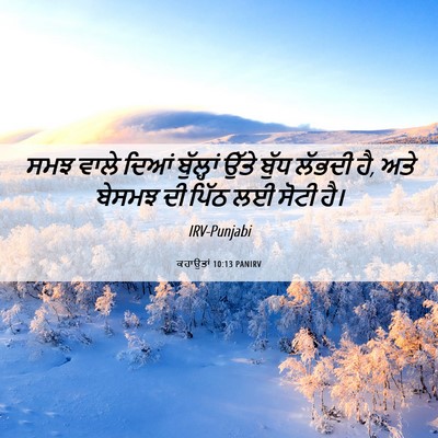 Picture 06 - ਕਹਾਉਤਾਂ 10:13 PANIRV - ਸਮਝ ਵਾਲੇ ਦਿਆਂ - Bible Verse Picture