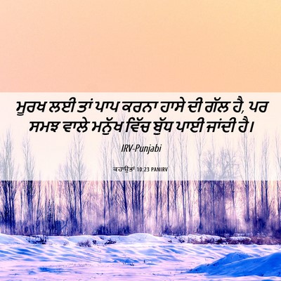 Picture 06 - ਕਹਾਉਤਾਂ 10:23 PANIRV - ਮੂਰਖ ਲਈ ਤਾਂ ਪਾਪ - Bible Verse Picture