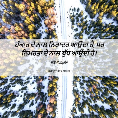 Picture 06 - ਕਹਾਉਤਾਂ 11:2 PANIRV - ਹੰਕਾਰ ਦੇ ਨਾਲ - Bible Verse Picture