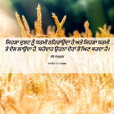 Picture 06 - ਕਹਾਉਤਾਂ 17:15 PANIRV - ਜਿਹੜਾ ਦੁਸ਼ਟ ਨੂੰ - Bible Verse Picture