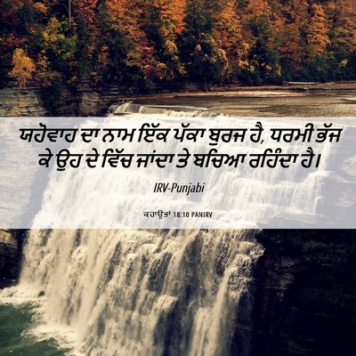 Picture 06 - ਕਹਾਉਤਾਂ 18:10 PANIRV - ਯਹੋਵਾਹ ਦਾ ਨਾਮ ਇੱਕ - Bible Verse Picture