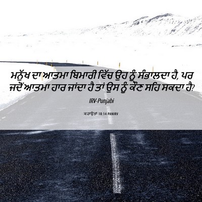 Picture 06 - ਕਹਾਉਤਾਂ 18:14 PANIRV - ਮਨੁੱਖ ਦਾ ਆਤਮਾ - Bible Verse Picture