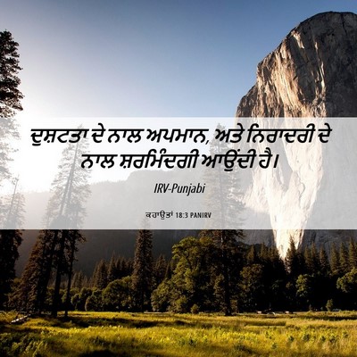Picture 06 - ਕਹਾਉਤਾਂ 18:3 PANIRV - ਦੁਸ਼ਟਤਾ ਦੇ ਨਾਲ - Bible Verse Picture