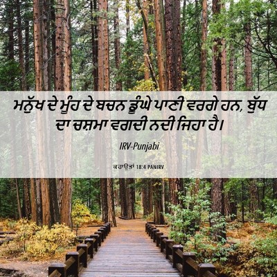 Picture 06 - ਕਹਾਉਤਾਂ 18:4 PANIRV - ਮਨੁੱਖ ਦੇ ਮੂੰਹ ਦੇ - Bible Verse Picture