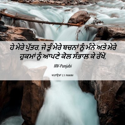 Picture 06 - ਕਹਾਉਤਾਂ 2:1 PANIRV - ਹੇ ਮੇਰੇ ਪੁੱਤਰ, ਜੇ - Bible Verse Picture