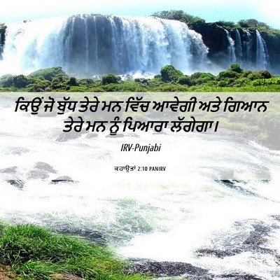 Picture 06 - ਕਹਾਉਤਾਂ 2:10 PANIRV - ਕਿਉਂ ਜੋ ਬੁੱਧ ਤੇਰੇ - Bible Verse Picture