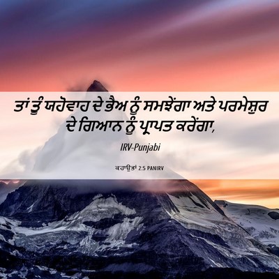 Picture 06 - ਕਹਾਉਤਾਂ 2:5 PANIRV - ਤਾਂ ਤੂੰ ਯਹੋਵਾਹ ਦੇ - Bible Verse Picture