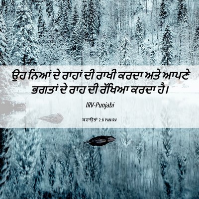 Picture 06 - ਕਹਾਉਤਾਂ 2:8 PANIRV - ਉਹ ਨਿਆਂ ਦੇ ਰਾਹਾਂ ਦੀ - Bible Verse Picture