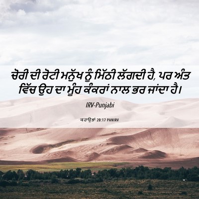 Picture 06 - ਕਹਾਉਤਾਂ 20:17 PANIRV - ਚੋਰੀ ਦੀ ਰੋਟੀ ਮਨੁੱਖ - Bible Verse Picture