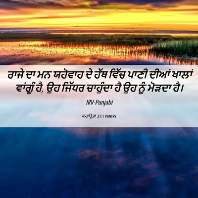 Picture 06 - ਕਹਾਉਤਾਂ 21:1 PANIRV - ਰਾਜੇ ਦਾ ਮਨ ਯਹੋਵਾਹ - Bible Verse Picture