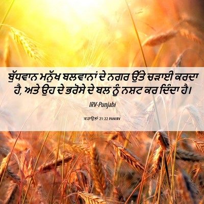 Picture 06 - ਕਹਾਉਤਾਂ 21:22 PANIRV - ਬੁੱਧਵਾਨ ਮਨੁੱਖ - Bible Verse Picture