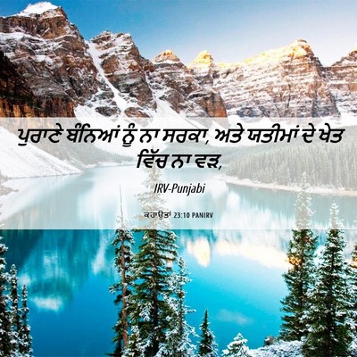 Picture 06 - ਕਹਾਉਤਾਂ 23:10 PANIRV - ਪੁਰਾਣੇ ਬੰਨਿਆਂ ਨੂੰ - Bible Verse Picture