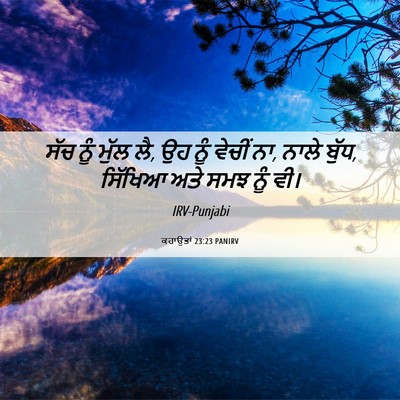 Picture 06 - ਕਹਾਉਤਾਂ 23:23 PANIRV - ਸੱਚ ਨੂੰ ਮੁੱਲ ਲੈ, ਉਹ - Bible Verse Picture