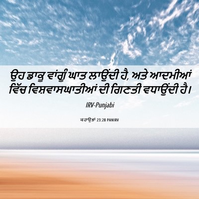 Picture 06 - ਕਹਾਉਤਾਂ 23:28 PANIRV - ਉਹ ਡਾਕੂ ਵਾਂਗੂੰ ਘਾਤ - Bible Verse Picture