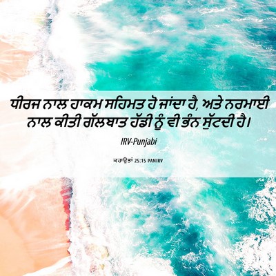 Picture 06 - ਕਹਾਉਤਾਂ 25:15 PANIRV - ਧੀਰਜ ਨਾਲ ਹਾਕਮ - Bible Verse Picture