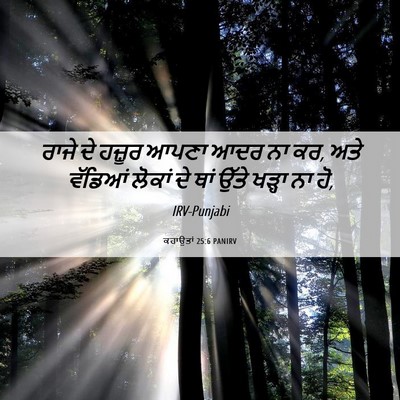 Picture 06 - ਕਹਾਉਤਾਂ 25:6 PANIRV - ਰਾਜੇ ਦੇ ਹਜ਼ੂਰ ਆਪਣਾ - Bible Verse Picture