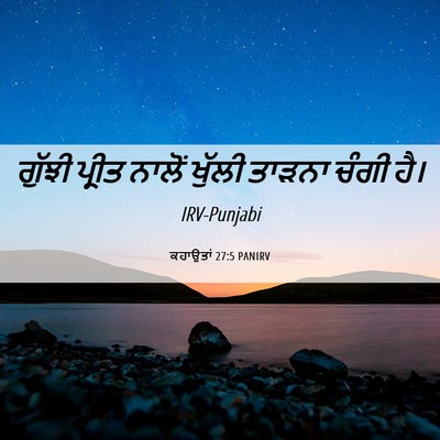 Picture 06 - ਕਹਾਉਤਾਂ 27:5 PANIRV - ਗੁੱਝੀ ਪ੍ਰੀਤ ਨਾਲੋਂ - Bible Verse Picture