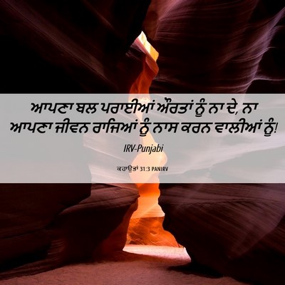 Picture 06 - ਕਹਾਉਤਾਂ 31:3 PANIRV - ਆਪਣਾ ਬਲ ਪਰਾਈਆਂ - Bible Verse Picture