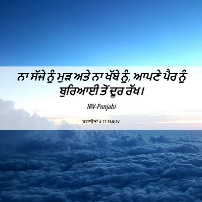 Picture 06 - ਕਹਾਉਤਾਂ 4:27 PANIRV - ਨਾ ਸੱਜੇ ਨੂੰ ਮੁੜ ਅਤੇ - Bible Verse Picture