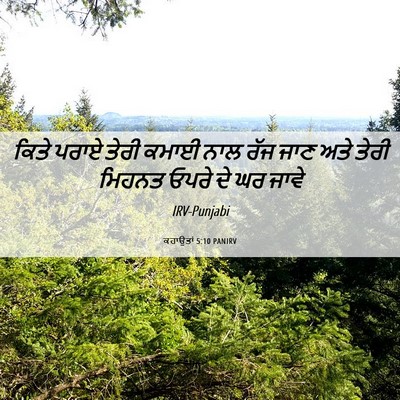 Picture 06 - ਕਹਾਉਤਾਂ 5:10 PANIRV - ਕਿਤੇ ਪਰਾਏ ਤੇਰੀ - Bible Verse Picture
