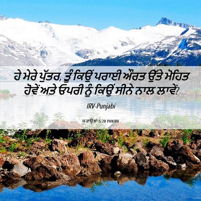 Picture 06 - ਕਹਾਉਤਾਂ 5:20 PANIRV - ਹੇ ਮੇਰੇ ਪੁੱਤਰ, ਤੂੰ - Bible Verse Picture
