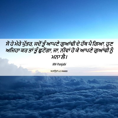 Picture 06 - ਕਹਾਉਤਾਂ 6:3 PANIRV - ਸੋ ਹੇ ਮੇਰੇ ਪੁੱਤਰ, - Bible Verse Picture