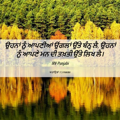 Picture 06 - ਕਹਾਉਤਾਂ 7:3 PANIRV - ਉਹਨਾਂ ਨੂੰ ਆਪਣੀਆਂ - Bible Verse Picture
