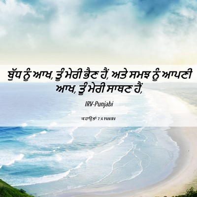 Picture 06 - ਕਹਾਉਤਾਂ 7:4 PANIRV - ਬੁੱਧ ਨੂੰ ਆਖ, ਤੂੰ - Bible Verse Picture