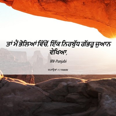 Picture 06 - ਕਹਾਉਤਾਂ 7:7 PANIRV - ਤਾਂ ਮੈਂ ਭੋਲਿਆਂ - Bible Verse Picture