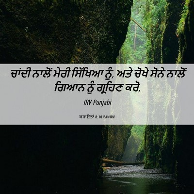 Picture 06 - ਕਹਾਉਤਾਂ 8:10 PANIRV - ਚਾਂਦੀ ਨਾਲੋਂ ਮੇਰੀ - Bible Verse Picture