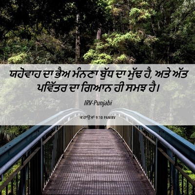 Picture 06 - ਕਹਾਉਤਾਂ 9:10 PANIRV - ਯਹੋਵਾਹ ਦਾ ਭੈਅ - Bible Verse Picture