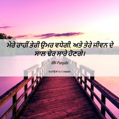 Picture 06 - ਕਹਾਉਤਾਂ 9:11 PANIRV - ਮੇਰੇ ਰਾਹੀਂ ਤੇਰੀ - Bible Verse Picture
