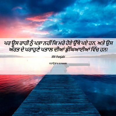 Picture 06 - ਕਹਾਉਤਾਂ 9:18 PANIRV - ਪਰ ਉਸ ਰਾਹੀ ਨੂੰ ਪਤਾ - Bible Verse Picture