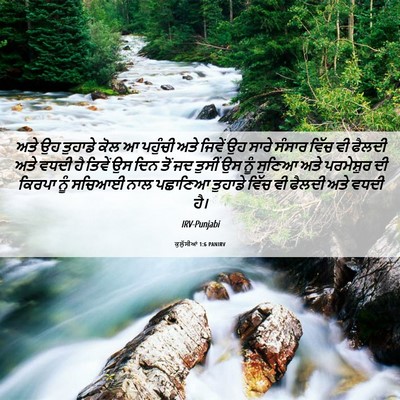 Picture 06 - ਕੁਲੁੱਸੀਆਂ 1:6 PANIRV - ਅਤੇ ਉਹ ਤੁਹਾਡੇ ਕੋਲ ਆ - Bible Verse Picture