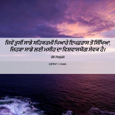 Picture 06 - ਕੁਲੁੱਸੀਆਂ 1:7 PANIRV - ਜਿਵੇਂ ਤੁਸੀਂ ਸਾਡੇ - Bible Verse Picture
