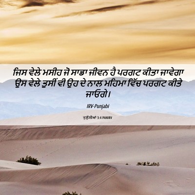 Picture 06 - ਕੁਲੁੱਸੀਆਂ 3:4 PANIRV - ਜਿਸ ਵੇਲੇ ਮਸੀਹ ਜੋ - Bible Verse Picture
