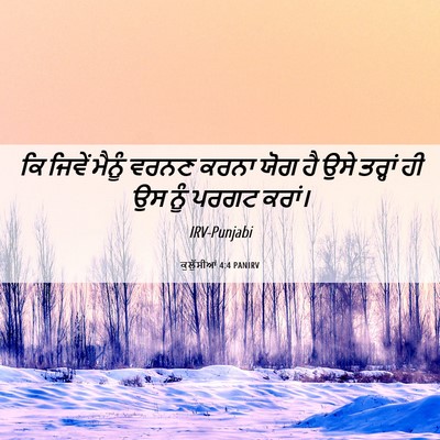 Picture 06 - ਕੁਲੁੱਸੀਆਂ 4:4 PANIRV - ਕਿ ਜਿਵੇਂ ਮੈਨੂੰ - Bible Verse Picture