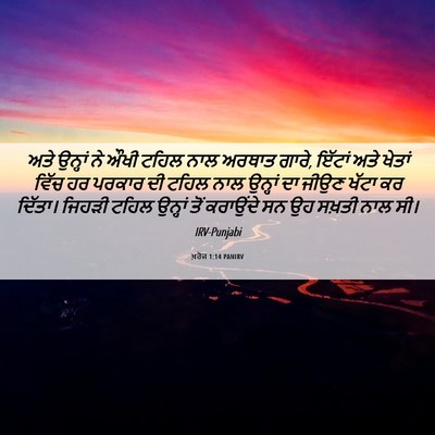 Picture 06 - ਖ਼ਰੋਜ 1:14 PANIRV - ਅਤੇ ਉਨ੍ਹਾਂ ਨੇ ਔਖੀ - Bible Verse Picture