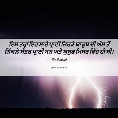 Picture 06 - ਖ਼ਰੋਜ 1:5 PANIRV - ਇਸ ਤਰ੍ਹਾਂ ਇਹ ਸਾਰੇ - Bible Verse Picture