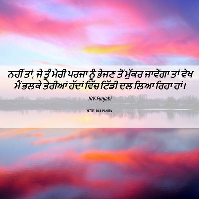 Picture 06 - ਖ਼ਰੋਜ 10:4 PANIRV - ਨਹੀਂ ਤਾਂ, ਜੇ ਤੂੰ - Bible Verse Picture