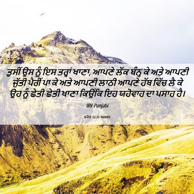 Picture 06 - ਖ਼ਰੋਜ 12:11 PANIRV - ਤੁਸੀਂ ਉਸ ਨੂੰ ਇਸ - Bible Verse Picture