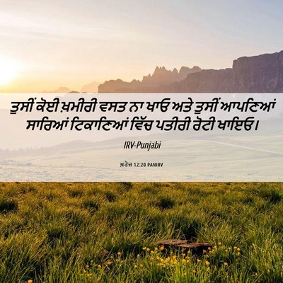 Picture 06 - ਖ਼ਰੋਜ 12:20 PANIRV - ਤੁਸੀਂ ਕੋਈ ਖ਼ਮੀਰੀ - Bible Verse Picture
