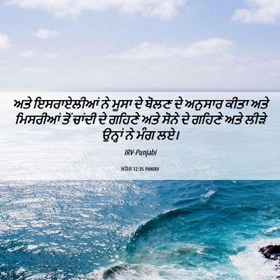 Picture 06 - ਖ਼ਰੋਜ 12:35 PANIRV - ਅਤੇ ਇਸਰਾਏਲੀਆਂ ਨੇ - Bible Verse Picture