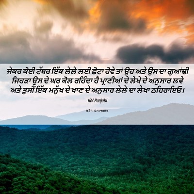 Picture 06 - ਖ਼ਰੋਜ 12:4 PANIRV - ਜੇਕਰ ਕੋਈ ਟੱਬਰ ਇੱਕ - Bible Verse Picture