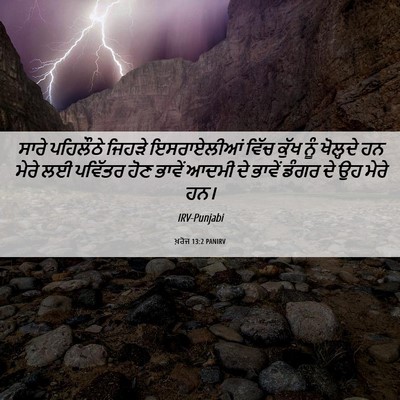 Picture 06 - ਖ਼ਰੋਜ 13:2 PANIRV - ਸਾਰੇ ਪਹਿਲੌਠੇ - Bible Verse Picture