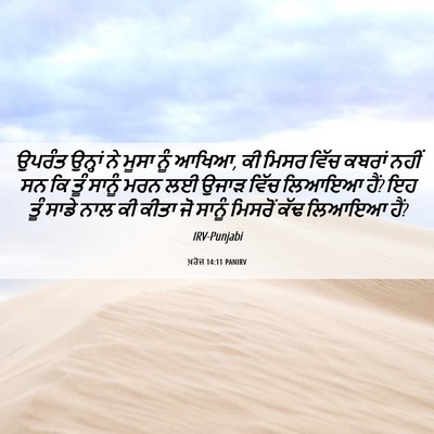 Picture 06 - ਖ਼ਰੋਜ 14:11 PANIRV - ਉਪਰੰਤ ਉਨ੍ਹਾਂ ਨੇ - Bible Verse Picture