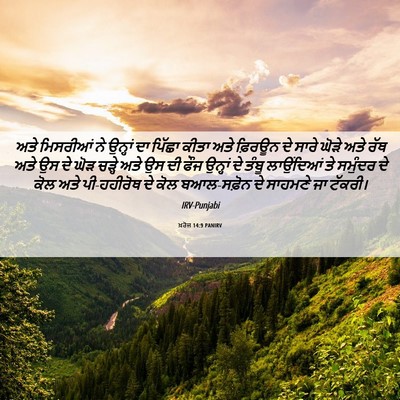 Picture 06 - ਖ਼ਰੋਜ 14:9 PANIRV - ਅਤੇ ਮਿਸਰੀਆਂ ਨੇ - Bible Verse Picture