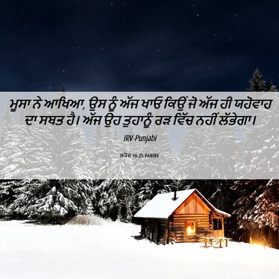 Picture 06 - ਖ਼ਰੋਜ 16:25 PANIRV - ਮੂਸਾ ਨੇ ਆਖਿਆ, ਉਸ - Bible Verse Picture